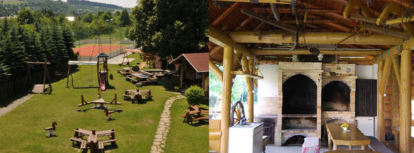 Krytá prístrešok s krbom